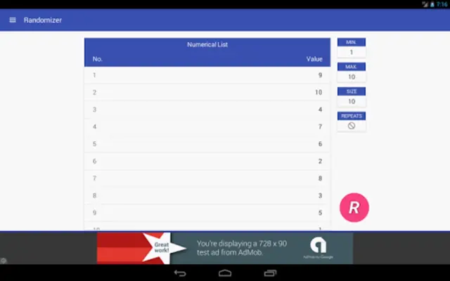 Randomizer android App screenshot 0